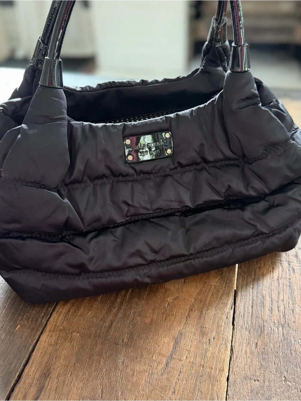Kate Spade Nylon Quilted Shoulder Bag - Black